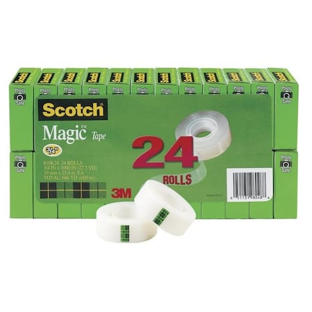 Scotch Scotch 810 Magic Photo-Safe Writable Self-Adhesive Invisible Tape With 1 In. Core - .75 x 1000 In.; Pack 24 1369044